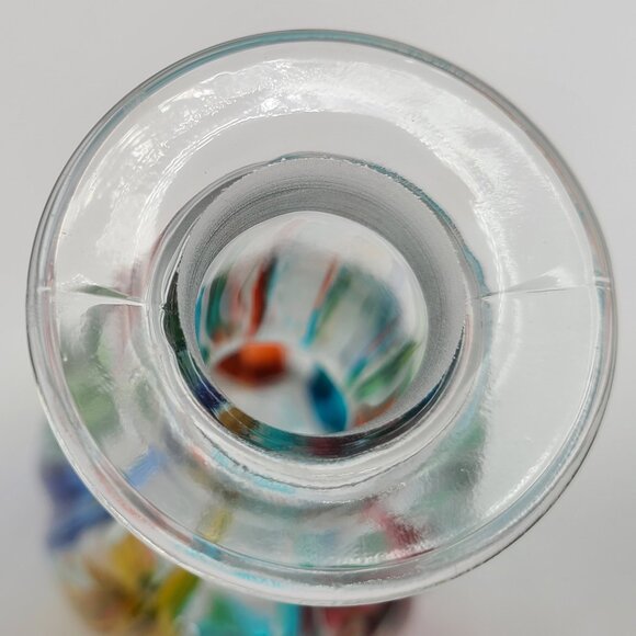 CC Zecchin Venezia Art Glass Rainbow Decanter Cobalt Stopper Italy Signed 12" - Picture 13 of 14